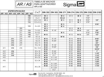 AR - AR — Clique na imagem para ver a tabela ampliada — desenho técnico 2